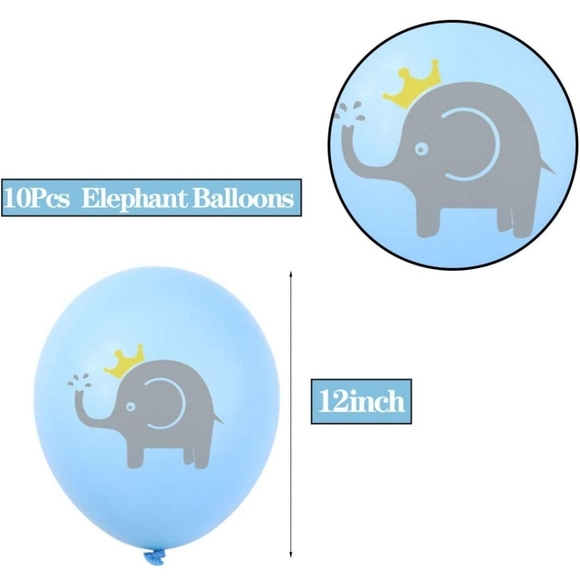 Elephant Baby Shower Decorations 22-12 Inch Confetti Elephant Latex Ball… - Picture 4 of 6